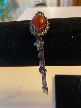Sterling Silver Red Carnelian Bracelet